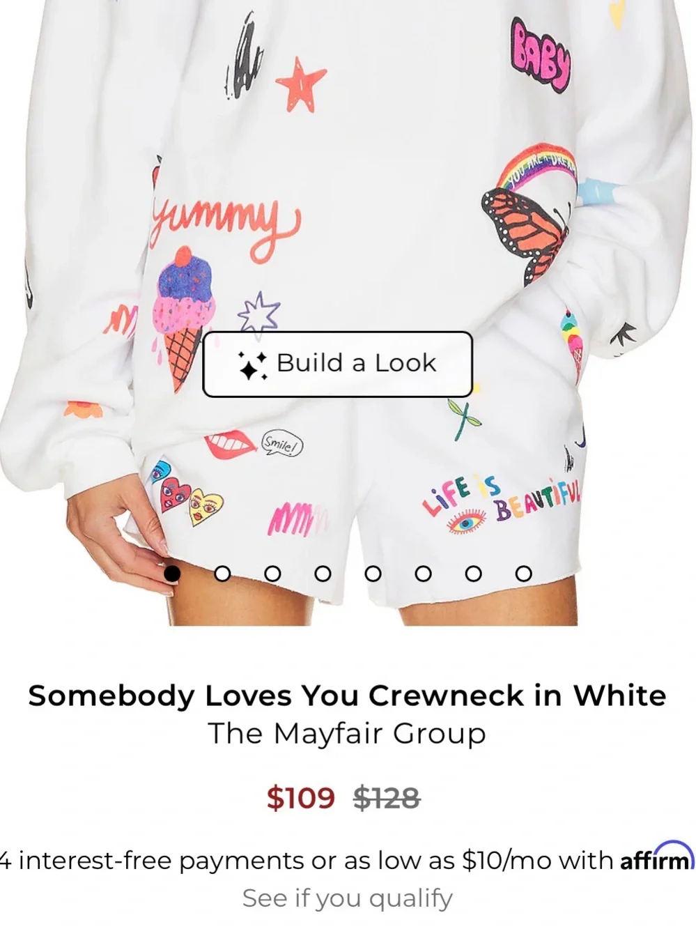 Mayfair Somebody Loves You Crewneck and sweat shorts set, sz s/m, euc RARE!